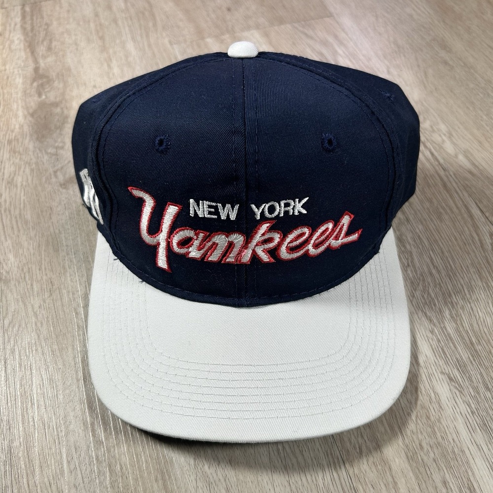 VTG Sports Specialties New York Yankees Script Snapback Hat MLB Blue Cap